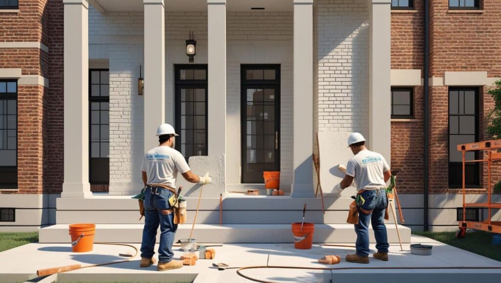 an image of men doing property masonry restoration